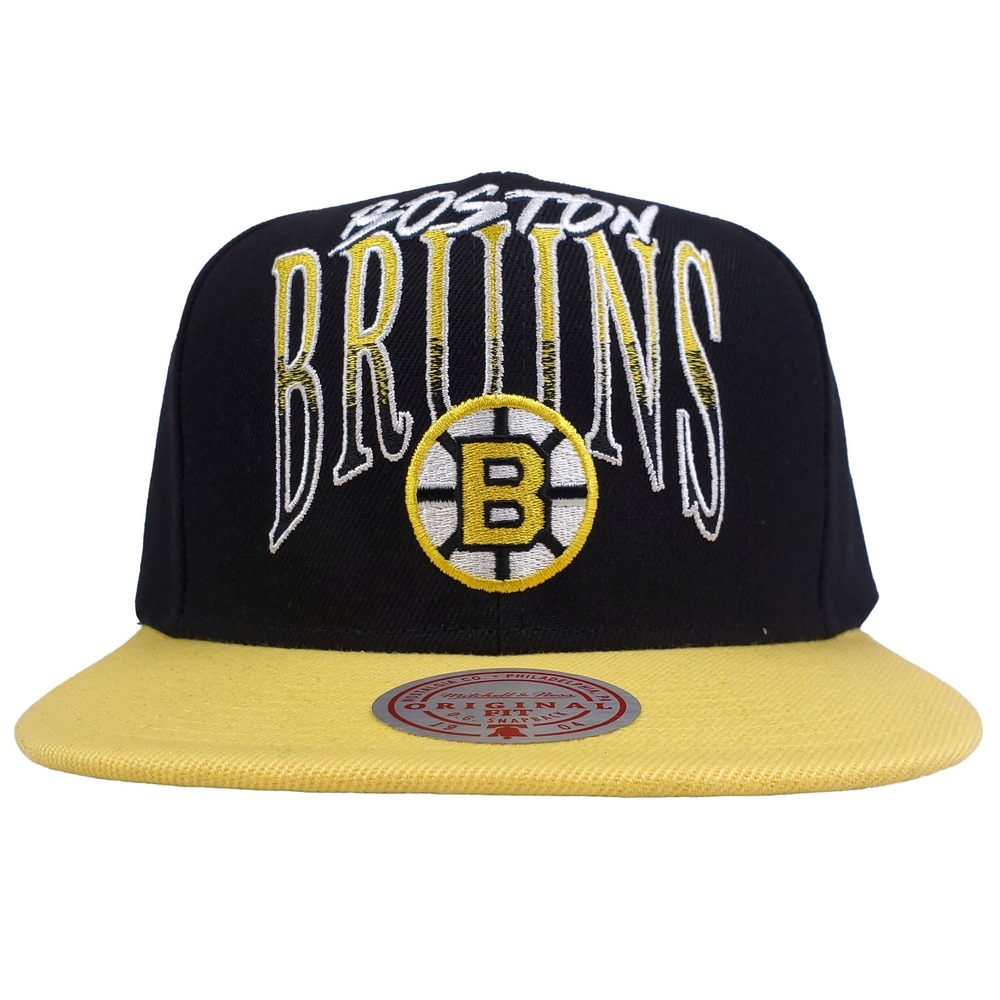Boston Bruins Mitchell & Ness NHL Snapback Hat Cap Gradient Art Logo Black NWT